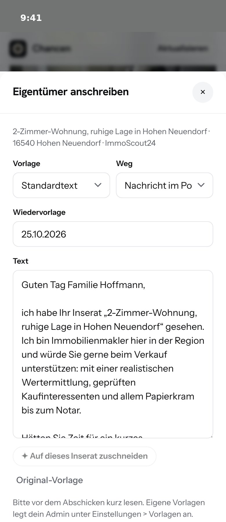 KI-Anschreiben, auf ein Inserat zugeschnitten